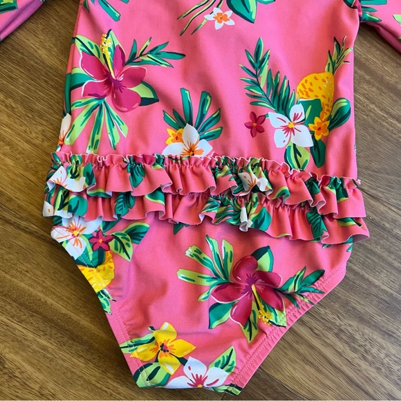 3 for $15 🌈 Carter’s Tropical Long Sleeve Rash Guard One-Piece Swim Suit - Picture 6 of 6